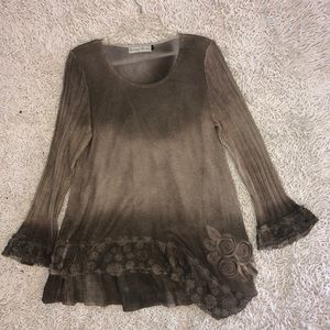 Scrap-Work Tunic sweater brown M